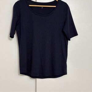 Lands' End  Navy Short Sleeve Cotton Tee Women S